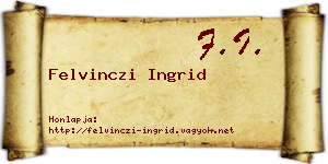 Felvinczi Ingrid névjegykártya